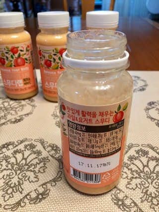 풀무원 스무디랩 피치&비타 — 4.83점을 준 리뷰어가 2017년 11월 올린 사용 사진