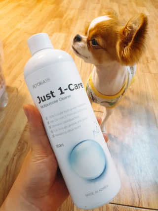 [펫토리아] 뚝딱케어 강아지 고양이 다목적세정제 — 4점을 준 리뷰어가 2020년 2월 올린 사용 사진