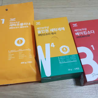 레인보우샵 올인원세탁세제,베이킹소다 스틱포6개입+세탁조클리너 — 5점을 준 리뷰어가 2018년 3월 올린 사용 사진
