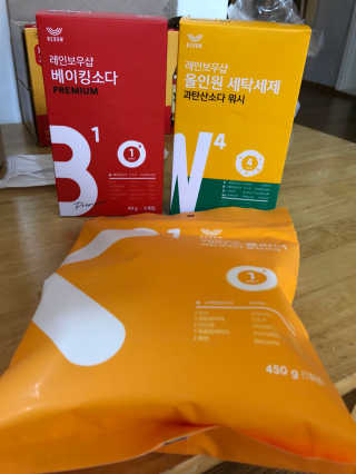 레인보우샵 올인원세탁세제,베이킹소다 스틱포6개입+세탁조클리너 — 4점을 준 리뷰어가 2018년 4월 올린 사용 사진