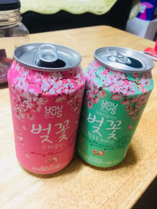 GS25 벚꽃 팝콘 + 벚꽃스파클링 + 벚꽃 청포도 에이드 — 3.67점을 준 리뷰어가 2018년 3월 올린 사용 사진