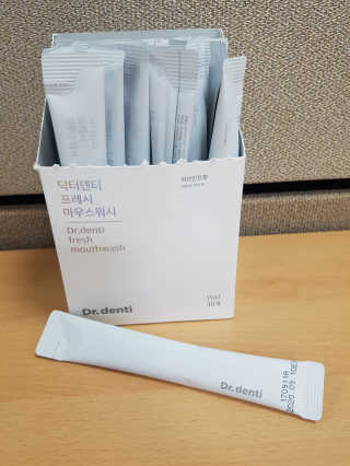 Dr.denti 닥터덴티 프레시 마우스워시 (30ea) — 4.67점을 준 리뷰어가 2017년 10월 올린 사용 사진