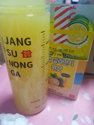 장수농가 리얼깔라만시 원샷 50ml 10팩+보틀 — 5점을 준 리뷰어가 2019년 5월 올린 사용 사진
