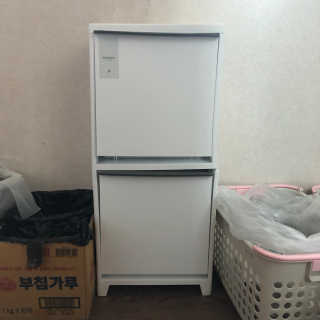 창신리빙 [FRANCO 스탠드 분리수거함2단] 똑똑한 수납이야기 — 4.5점을 준 리뷰어가 2018년 8월 올린 사용 사진