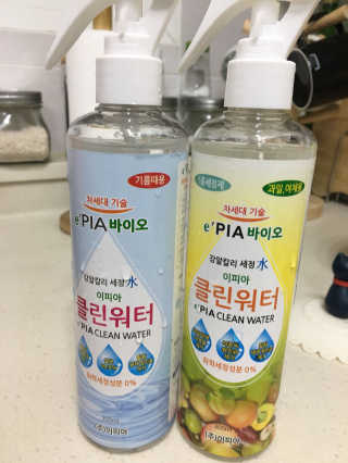 이피아 유해화학물질 없는 알칼리전해수 세정제 클린워터 — 5점을 준 리뷰어가 2018년 1월 올린 사용 사진