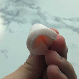 젤리팜 마이크로셀 실리콘퍼프 피치,오렌지 — 4점을 준 리뷰어가 2019년 7월 올린 사용 사진