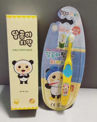 달곰이 어린이 치약+어린이 칫솔 SET — 4.17점을 준 리뷰어가 2018년 4월 올린 사용 사진