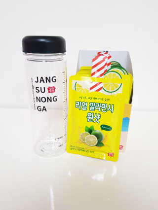 장수농가 리얼깔라만시 원샷 50ml 10팩+보틀 — 4점을 준 리뷰어가 2019년 4월 올린 사용 사진