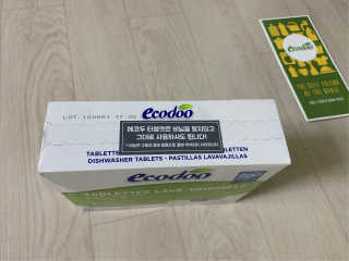 에코두 식기세척기세제 타블렛 600g — 5점을 준 리뷰어가 2019년 8월 올린 사용 사진
