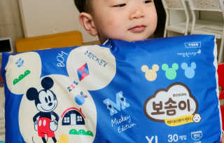보솜이 베이비케어 팬티형 기저귀 — 5점을 준 리뷰어가 2019년 3월 올린 사용 사진