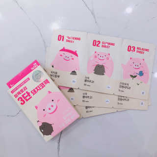 미팩토리 3단 돼지코팩 1box + 3단 흑돼지코팩 1box — 5점을 준 리뷰어가 2019년 7월 올린 사용 사진