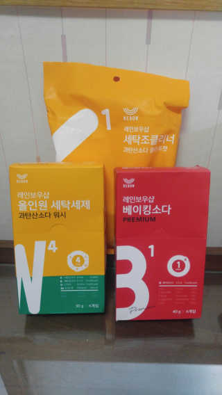 레인보우샵 올인원세탁세제,베이킹소다 스틱포6개입+세탁조클리너 — 4.17점을 준 리뷰어가 2018년 4월 올린 사용 사진