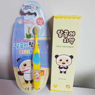 달곰이 어린이 치약+어린이 칫솔 SET — 4점을 준 리뷰어가 2017년 9월 올린 사용 사진