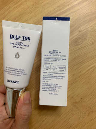 [룰루앤코] 블루톡 톤업 광채 크림 — 4.5점을 준 리뷰어가 2020년 2월 올린 사용 사진
