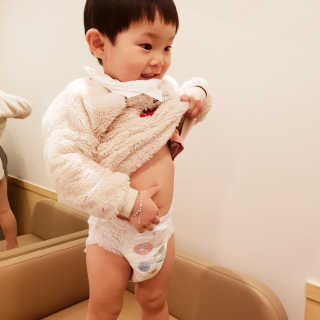보솜이 베이비케어 팬티형 기저귀 — 5점을 준 리뷰어가 2019년 2월 올린 사용 사진