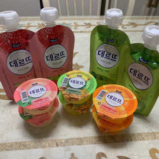 데르뜨 떠먹는 과일 3종, 짜먹는 과일 2종 총 10개 체험 — 5점을 준 리뷰어가 2020년 3월 올린 사용 사진