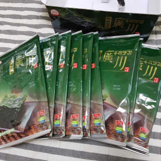 광천우리맛김 파래향 듬뿍, 바삭한 광천우리파래김 6매10봉 — 5점을 준 리뷰어가 2018년 8월 올린 사용 사진