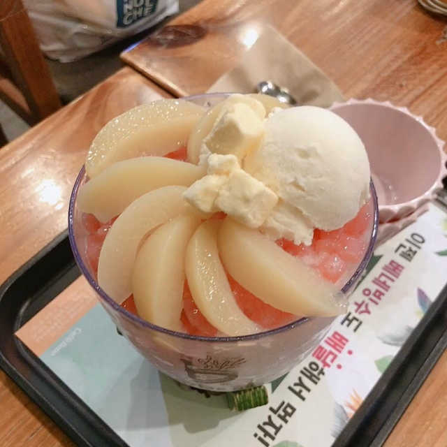 [ 카페베네 ] 옐로우파인, 핑크피치 빙수 4종 리뷰 사진