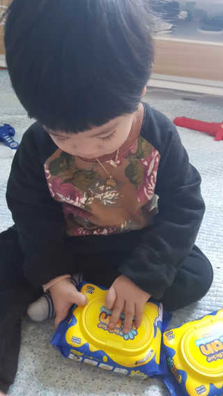 베베숲 아이캔 트레이닝 물티슈 — 3.5점을 준 리뷰어가 2017년 2월 올린 사용 사진