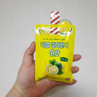 장수농가 리얼깔라만시 원샷 50ml 10팩+보틀 — 5점을 준 리뷰어가 2019년 4월 올린 사용 사진
