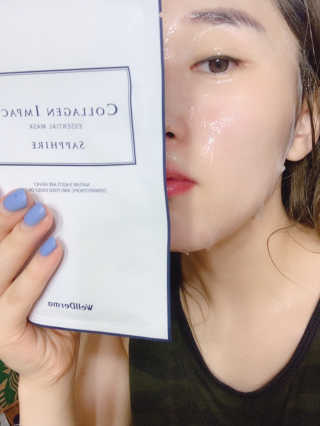 웰더마 사파이어 콜라겐 임팩트 에센셜 마스크 — 5점을 준 리뷰어가 2019년 8월 올린 사용 사진