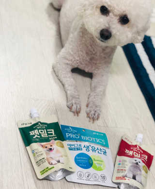 [빙그레] 에버그로 생유산균 1봉（10포입）+펫밀크2팩 — 5점을 준 리뷰어가 2019년 5월 올린 사용 사진