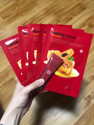 Honey Trap 포포폴리스 로얄허니 포포마스크5매 + 포포크림 — 4점을 준 리뷰어가 2019년 1월 올린 사용 사진
