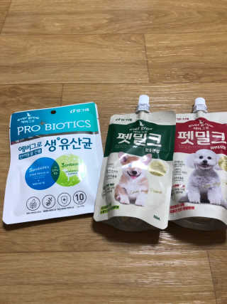 [빙그레] 에버그로 생유산균 1봉（10포입）+펫밀크2팩 — 5점을 준 리뷰어가 2019년 3월 올린 사용 사진