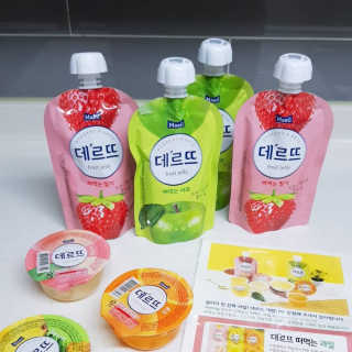 데르뜨 떠먹는 과일 3종, 짜먹는 과일 2종 총 10개 체험 — 5점을 준 리뷰어가 2020년 3월 올린 사용 사진