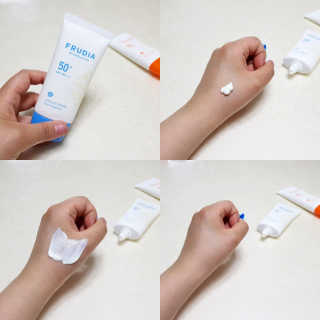 [후르디아] 혼합자차 선 에센스+톤업 선크림 2종 — 5점을 준 리뷰어가 2019년 6월 올린 사용 사진