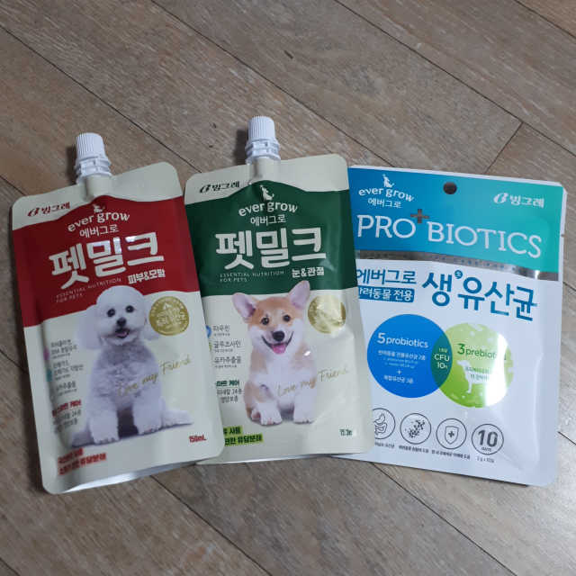 [빙그레] 에버그로 생유산균 1봉（10포입）+펫밀크2팩 리뷰 사진