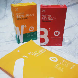 레인보우샵 올인원세탁세제,베이킹소다 스틱포6개입+세탁조클리너 — 5점을 준 리뷰어가 2018년 3월 올린 사용 사진