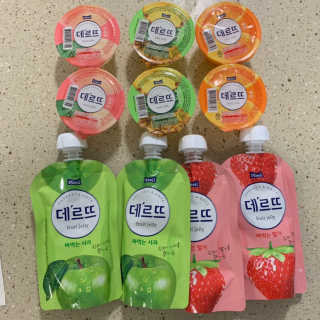 데르뜨 떠먹는 과일 3종, 짜먹는 과일 2종 총 10개 체험 — 5점을 준 리뷰어가 2020년 3월 올린 사용 사진
