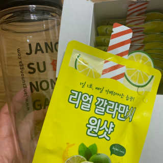 장수농가 리얼깔라만시 원샷 50ml 10팩+보틀 — 4점을 준 리뷰어가 2019년 5월 올린 사용 사진