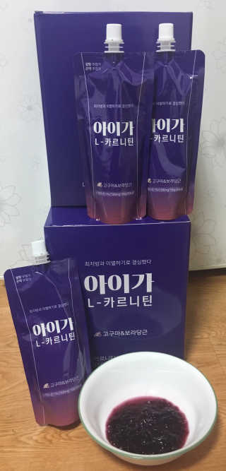 오엔엘 아이가 L-카르니틴 2박스 — 3점을 준 리뷰어가 2019년 3월 올린 사용 사진