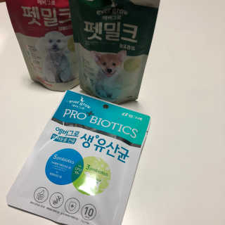 [빙그레] 에버그로 생유산균 1봉（10포입）+펫밀크2팩 — 4점을 준 리뷰어가 2019년 3월 올린 사용 사진