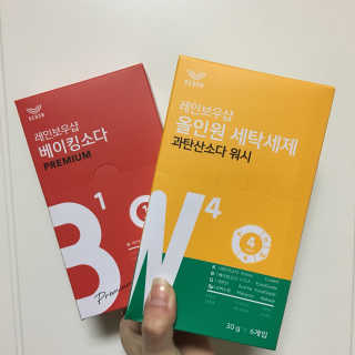 레인보우샵 올인원세탁세제,베이킹소다 스틱포6개입+세탁조클리너 — 5점을 준 리뷰어가 2018년 4월 올린 사용 사진