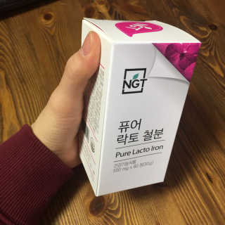 네츄럴굿띵스 퓨어 락토 철분 60일분 — 4점을 준 리뷰어가 2018년 2월 올린 사용 사진