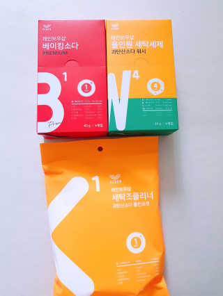 레인보우샵 올인원세탁세제,베이킹소다 스틱포6개입+세탁조클리너 — 4점을 준 리뷰어가 2018년 4월 올린 사용 사진