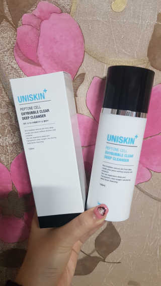 UNISKIN 펩톤 셀 옥시버블클리어 딥 클렌져 — 5점을 준 리뷰어가 2018년 9월 올린 사용 사진