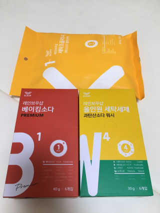 레인보우샵 올인원세탁세제,베이킹소다 스틱포6개입+세탁조클리너 — 4.67점을 준 리뷰어가 2018년 3월 올린 사용 사진