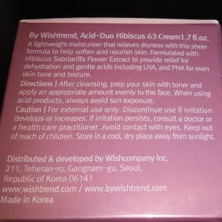 Wishtrend Acid-Duo 히비스커스 63 크림 — 5점을 준 리뷰어가 2019년 12월 올린 사용 사진