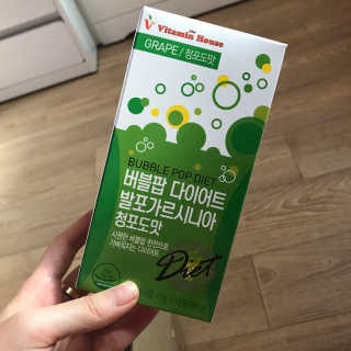 비타민하우스 버블팝 다이어트 발포가르시니아 청포도/복숭아 — 4.33점을 준 리뷰어가 2017년 5월 올린 사용 사진