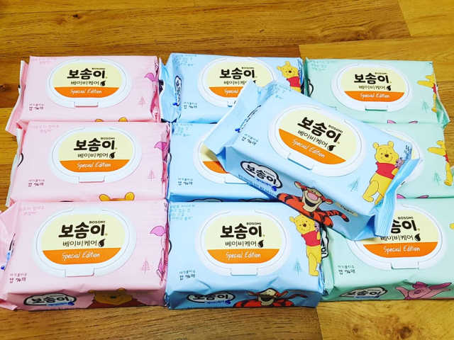 보솜이 아기물티슈 베이비케어 푸에디션 캡 74매 10입 리뷰 사진