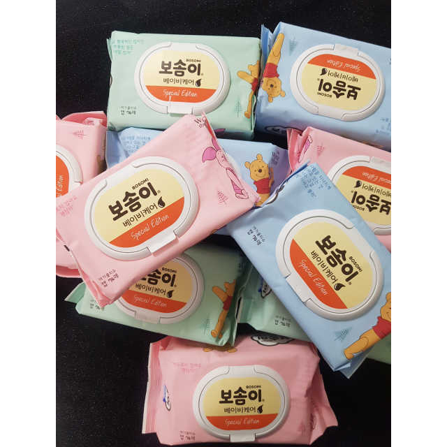 보솜이 아기물티슈 베이비케어 푸에디션 캡 74매 10입 리뷰 사진