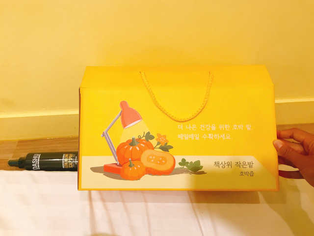 책상위 작은밭 호박즙 리뷰 사진