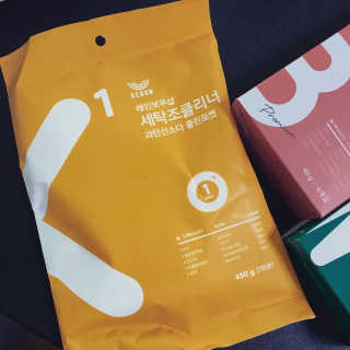 레인보우샵 올인원세탁세제,베이킹소다 스틱포6개입+세탁조클리너 — 4.67점을 준 리뷰어가 2018년 4월 올린 사용 사진