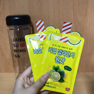 장수농가 리얼깔라만시 원샷 50ml 10팩+보틀 — 5점을 준 리뷰어가 2019년 4월 올린 사용 사진