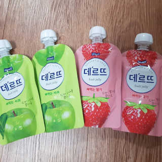 데르뜨 떠먹는 과일 3종, 짜먹는 과일 2종 총 10개 체험 — 5점을 준 리뷰어가 2020년 3월 올린 사용 사진