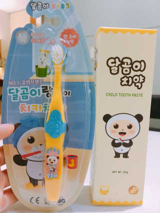 달곰이 어린이 치약+어린이 칫솔 SET — 5점을 준 리뷰어가 2017년 7월 올린 사용 사진